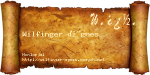 Wilfinger Ágnes névjegykártya